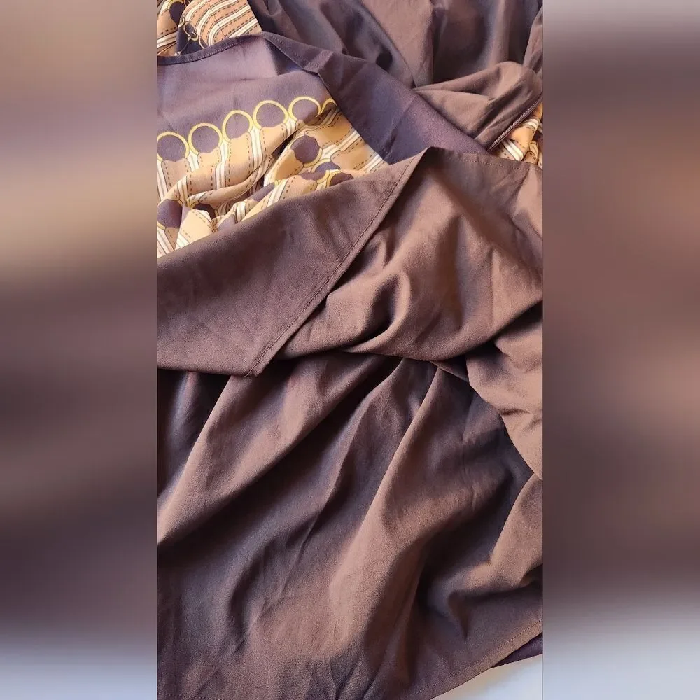Talbots Brown Equestrian Stripe Pleated Midi Skirt Size 12_7